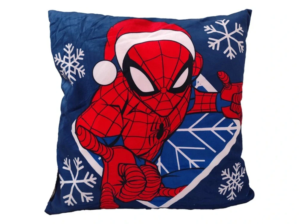 Vánoční Sametový dekorační polštářek Vánoce Spiderman 40x40 cm