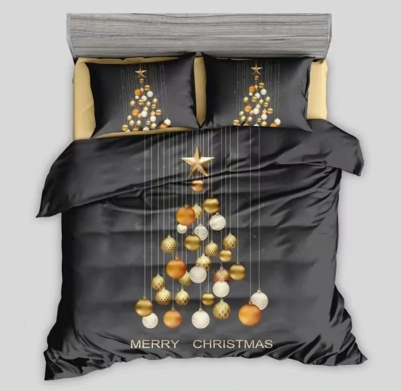TOTÁLNÍ MASAKR CEN !  Bavlněná vánoční sada povlečení s 3D efektem 140x200/70x90 cm - VÁNOCE - MERRY CHRISTMAS č. 16  140x200/70x90cm + POVLAK  POLŠTÁŘEK ZDARMA !