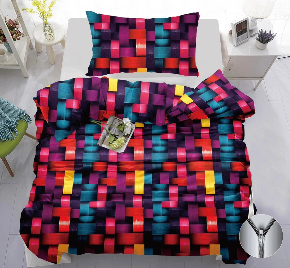 NOVINKA 2026 ! Bavlněné povlečení s 3D efektem – DUHOVÝ KOŠÍK 140x200/70x90 cm