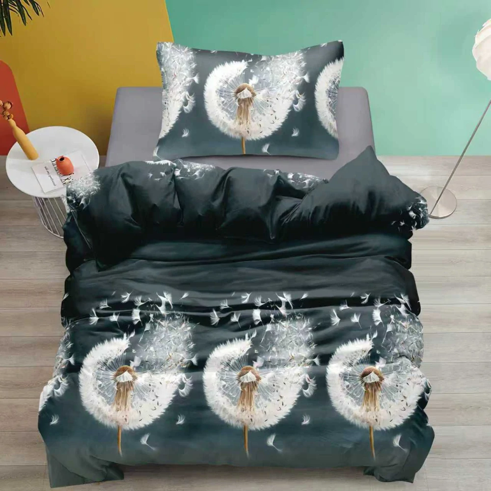 NOVINKA 2026 - Exkluzívne obojstranné Bavlnené obliečky s 3D efektom 140x200/70x90 cm - PAMPELIŠKY 25