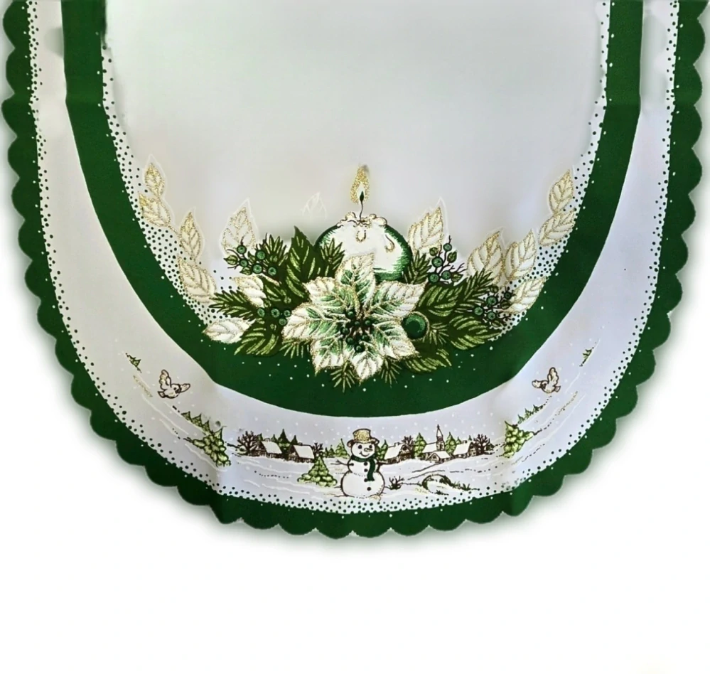 Vánoční ubrus 50/110cm - SVÍČKA ZELENÁ