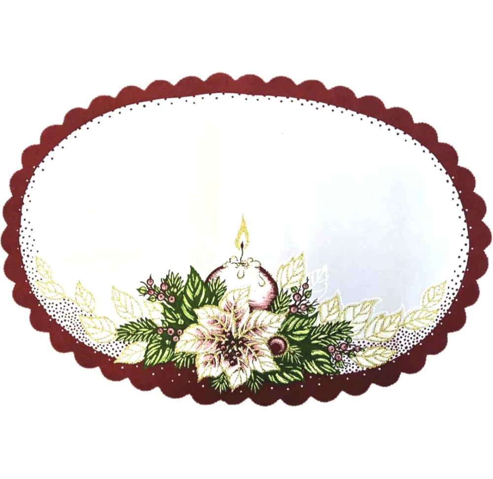 Vánoční prostírání 32x48 cm - SVÍČKA BORDÓ
