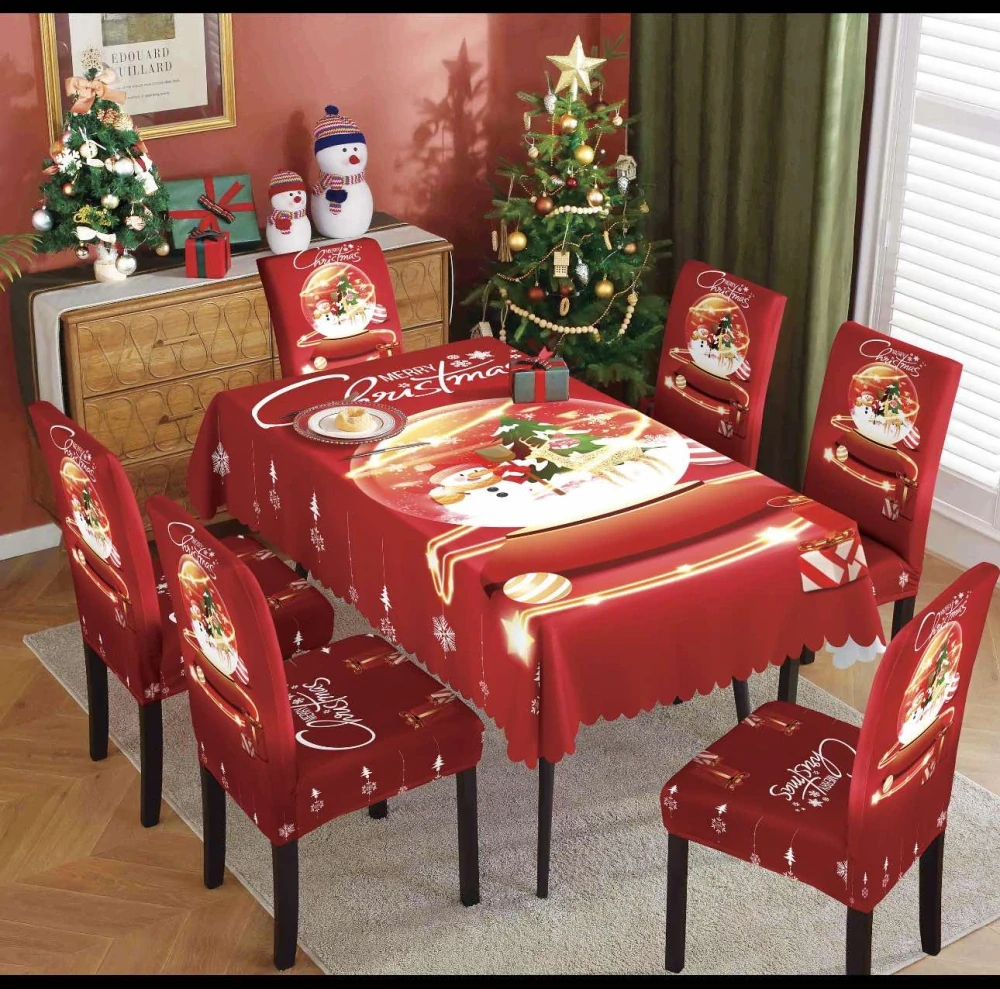 NOVINKA 2026 – VÁNOČNÍ SET: UBRUS + POVLAK NA ŽIDLE Č.19