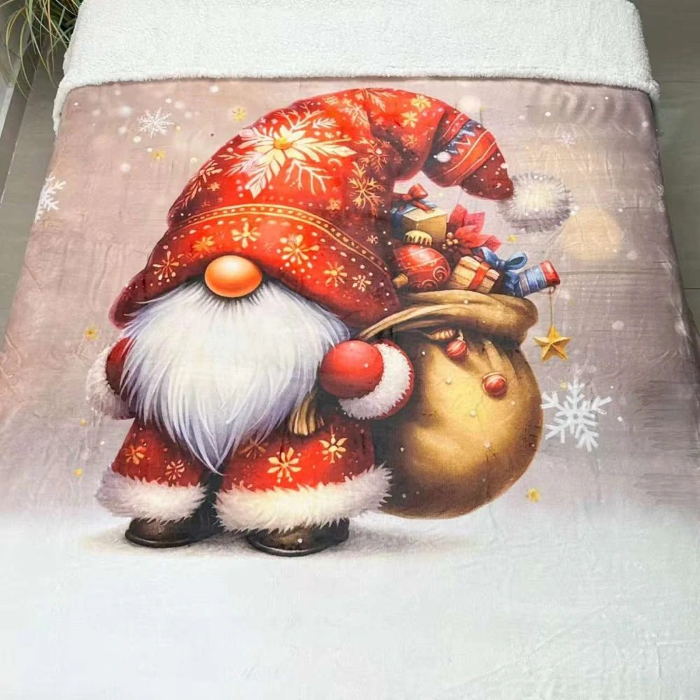 NOVINKA 2026 !  MIKROFLANELOVÁ DEKA  S BERÁNKEM 150x200cm  -  VÁNOCE - MERRY CHRISTMAS - SKŘÍTEK ČERVENÝ