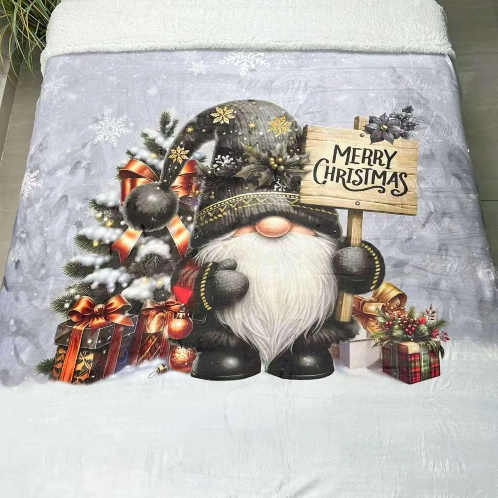 NOVINKA 2026 - MIKROFLANELOVÁ DEKA S BARANKOM 150x200cm - VIANOCE - MERRY CHRISTMAS - ŠKRÍTOK ČIERNY