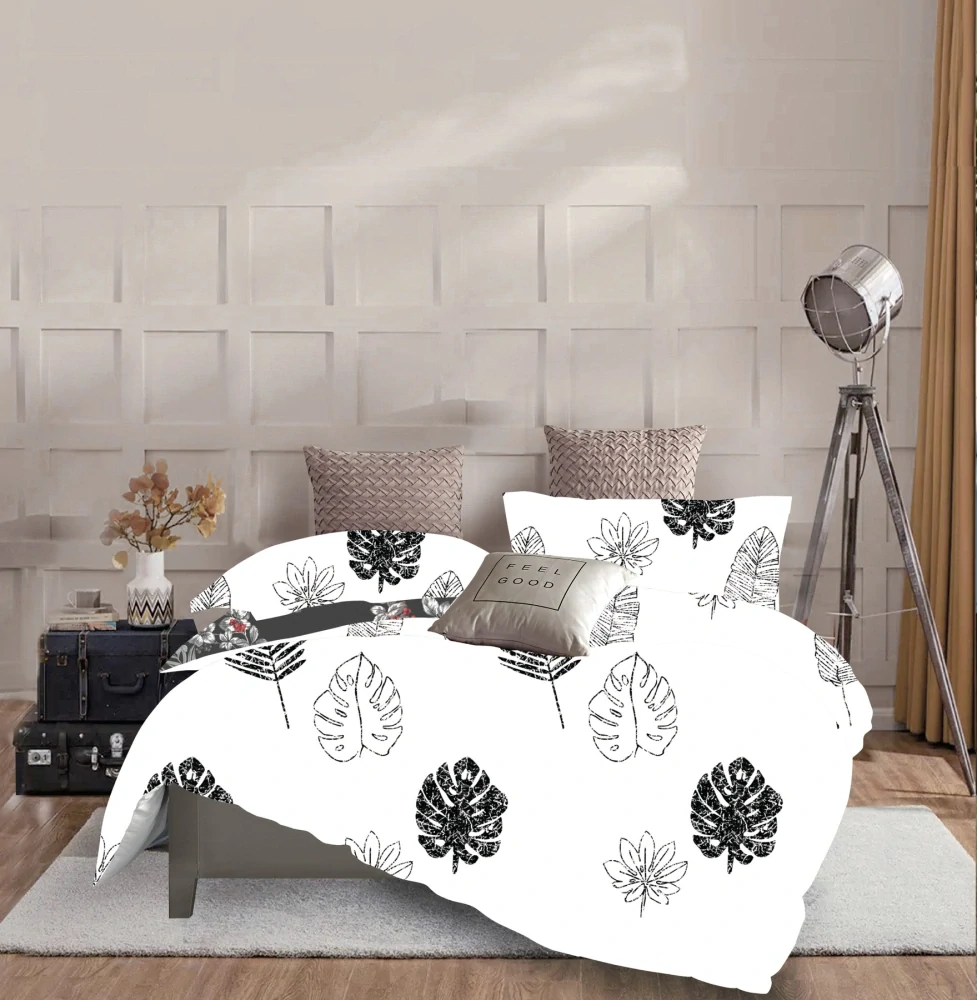 TOTÁLNÍ MASAKR CEN ! OBOUSTRANNÉ BAVLNĚNÉ POVLEČENÍ na 2 postele 140x200/70x90 - PALMOVÝ LIST + PROSTĚRADLO ZDARMA !