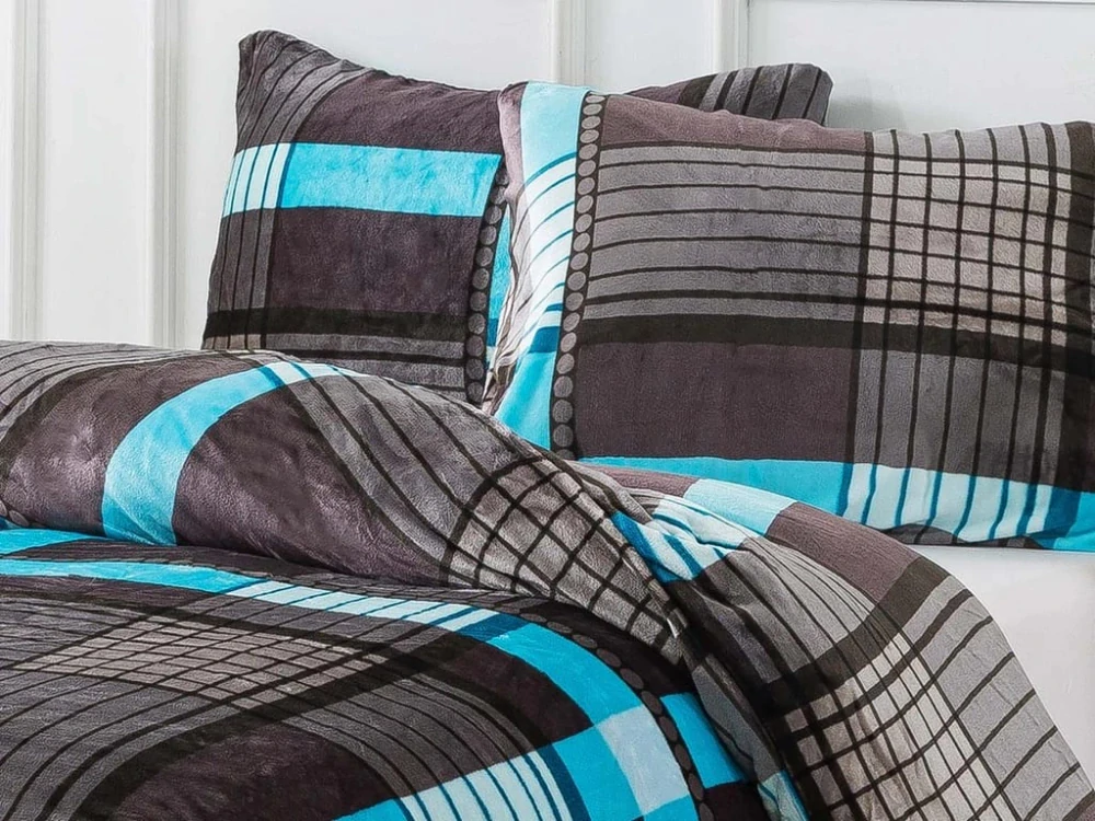 Novinka 2026 ! Luxusní ložní souprava mikroplyš s 3D efektem – 70×90 / 140×200 cm - MIRINDA Exclusive - modré