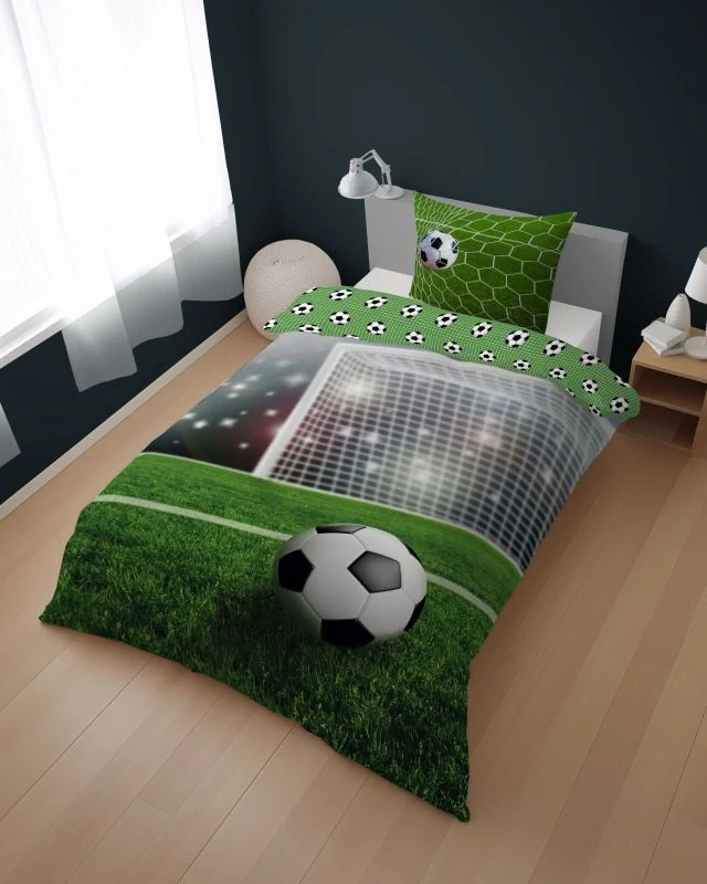 Novinka 2026 – Oboustranné bavlněné povlečení FOTBAL - přímý kop 140x200 / 70x80 cm – 100% bavlna