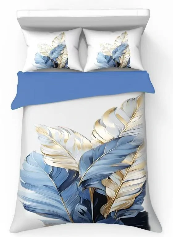 TOTÁLNY MASAKR CIEN - Bavlnené obliečky s 3D efektom na 2 postele -140×200/70×90 cm - ZLATKA + prestieradlo zadarmo