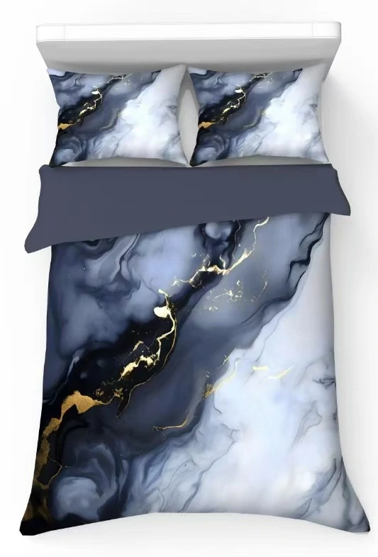 NOVINKA 2026 - Bavlnené obliečky s 3D efektom na 2 postele -140×200/70×90 cm - MRAMOR + prestieradlo zadarmo