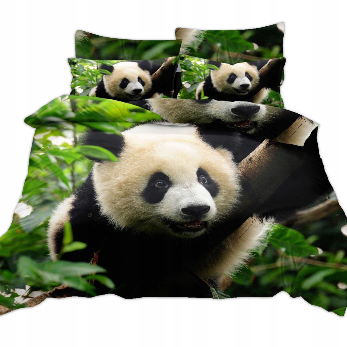 Luxusní bavlněné 3D povlečení PANDA – francouzské 220×200 cm + 2 povlaky na polštář + prostěradlo zdarma !