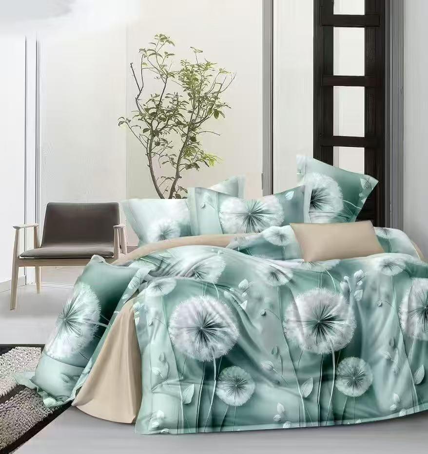 NOVINKA 2026 ! EXKLUZIVNÍ OBOUSTRANNÉ BAVLNĚNÉ POVLEČENÍ NA FRANCOUZSKOU PŘIKRÝVKU 200x220 / 70x90cm - PAMPELIŠKY ZELENÉ