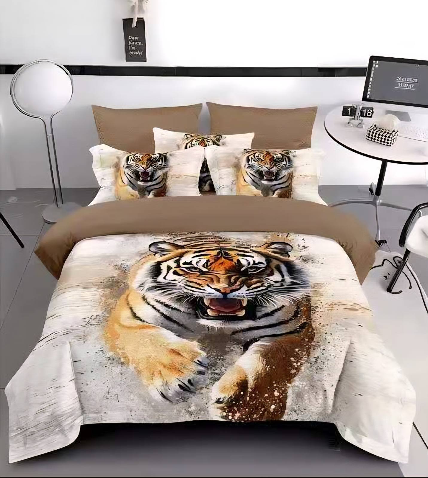 Novinka 2026 – Roztomilé 3D povlečení 140x200/70x90 cm – Tygr + povlak na polštářek ZDARMA