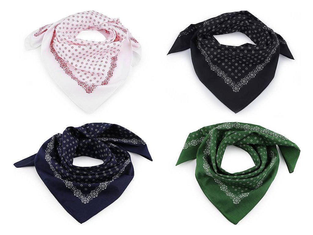 Šátek bavlněný Kvítky modrý - 70x70 cm 