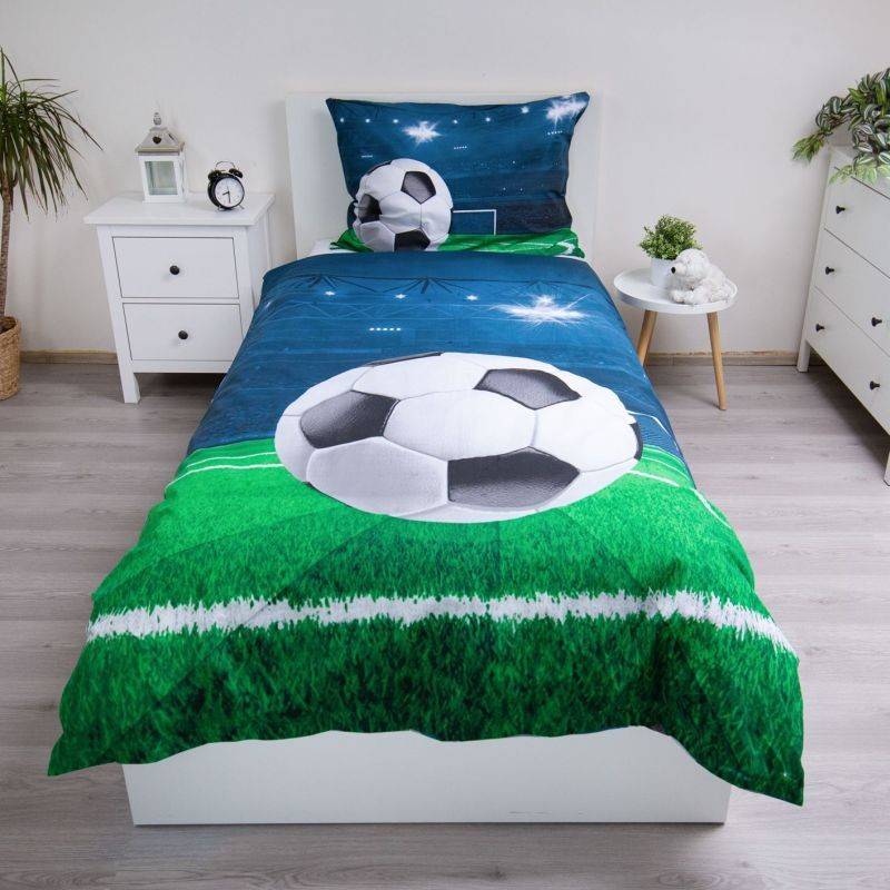 Novinka 2026 – Oboustranné bavlněné povlečení FOTBAL - stadion 140x200 / 70x80 cm – 100% bavlna