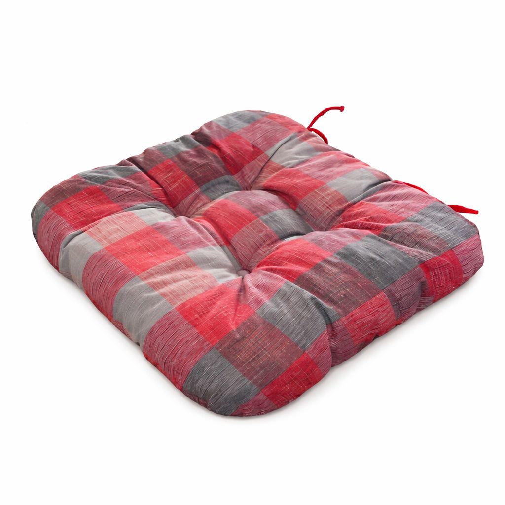 NOVINKA 2026 - PODSEDÁKY NA STOLIČKY - KOCKY ČERVENO - ŠEDÉ 40x40 cm