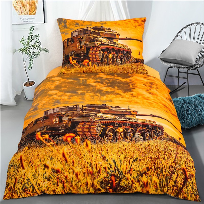 NOVINKA 2026 ! POVLEČENÍ S 3D EFEKTEM 140x200/70x90cm - TANK