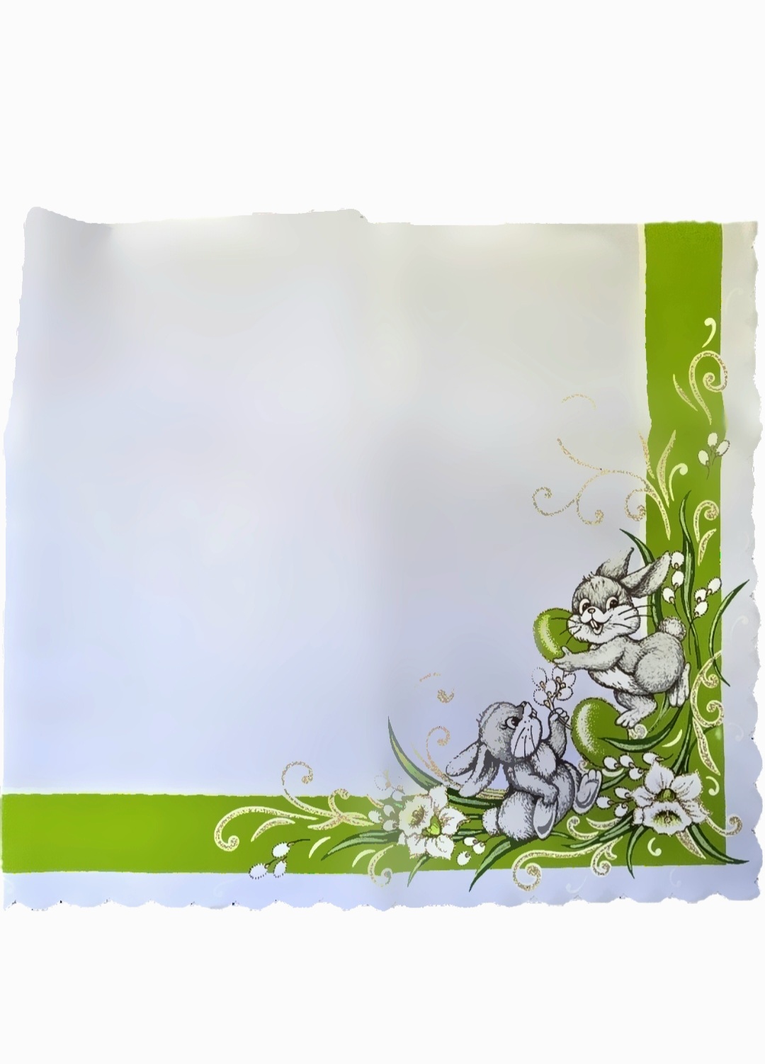 Velikonoční ubrus 90/90cm ZAJÍČCI ZELENÉ