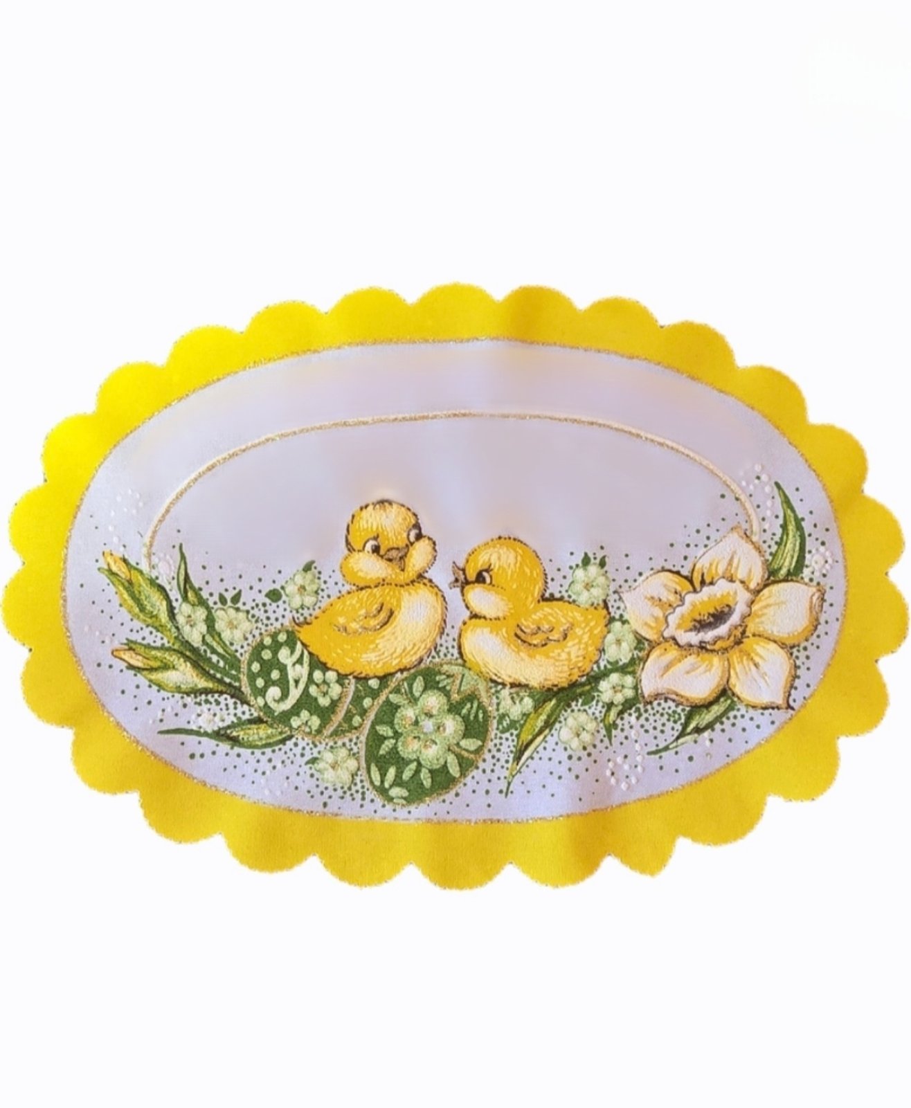 Velikonoční prostírání  20x30cm KUŘÁTKA ŽLUTÉ
