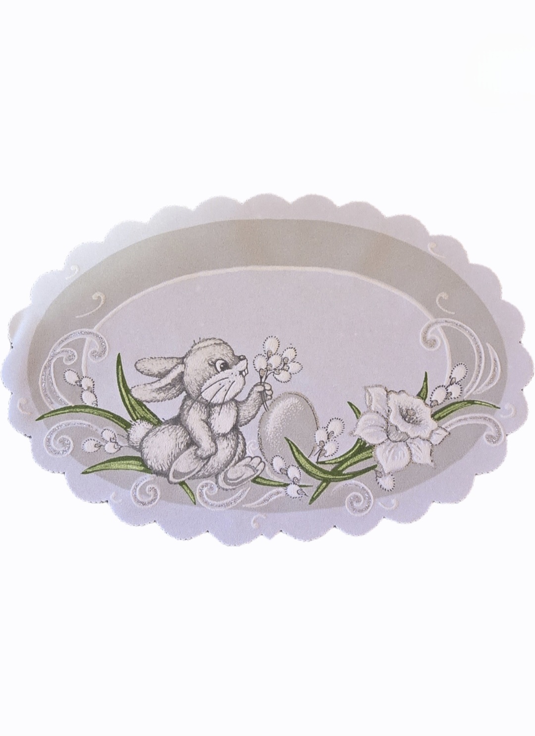 Veľkonočné prestieranie 20x30cm ZAJAČIK ŠEDÁ