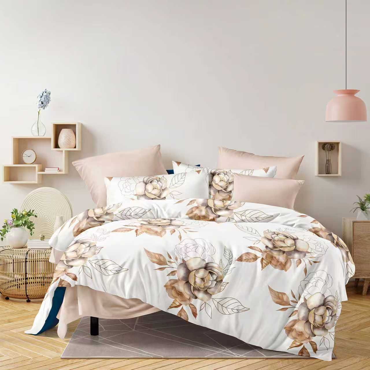 NOVINKA 2026 ! OBOUSTRANNÉ BAVLNĚNÉ POVLEČENÍ na 2 postele -140×200/70×90 cm - ROZÁLIE + prostěradlo zdarma !