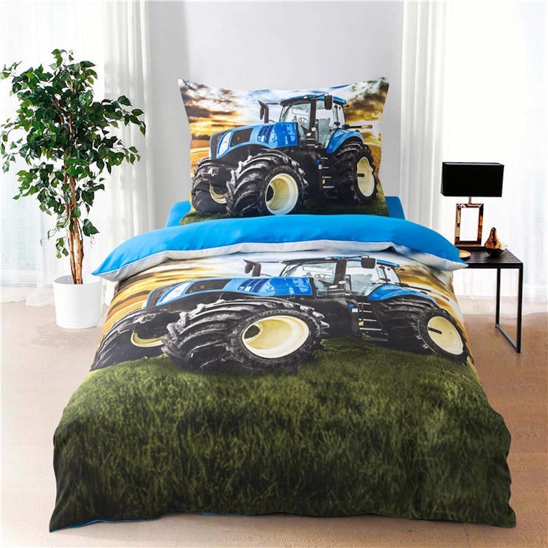 NOVINKA 2026 ! POVLEČENÍ S 3D EFEKTEM 140x200/70x90cm - TRAKTOR MODRÝ