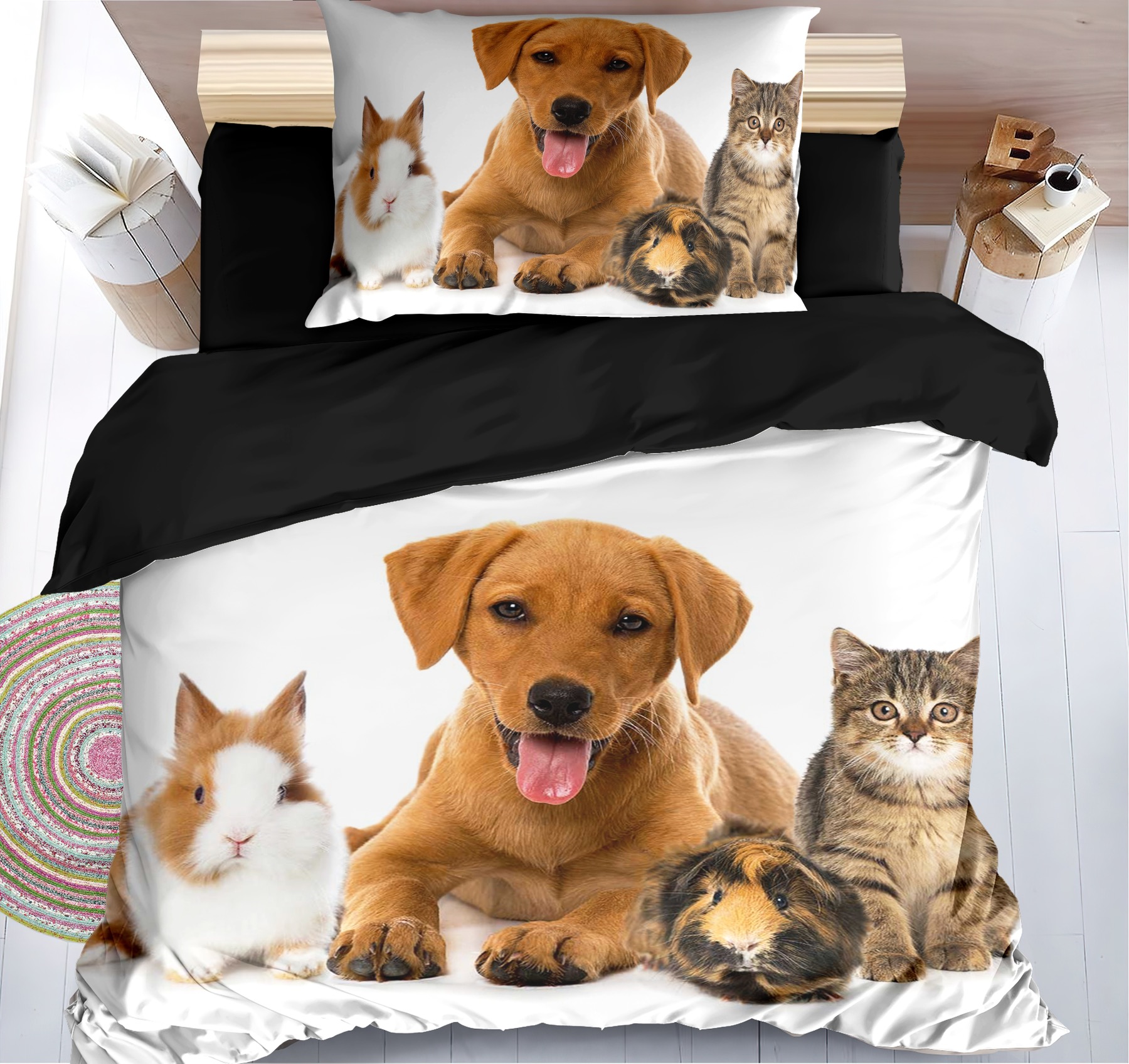 TOTÁLNY MASAKR CIEN - OBLIEČKY S 3D EFEKTOM 140x200/70x90cm - MAZLIEČCI