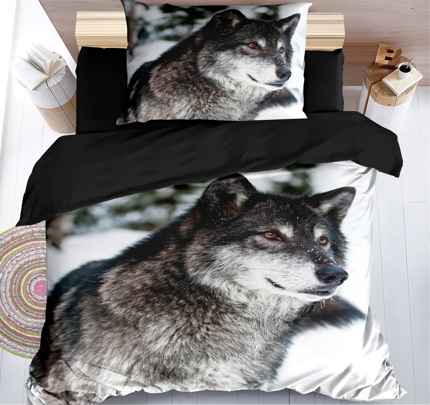 TOTÁLNÍ MASAKR CEN ! POVLEČENÍ S 3D EFEKTEM 140x200/70x90cm - VLK