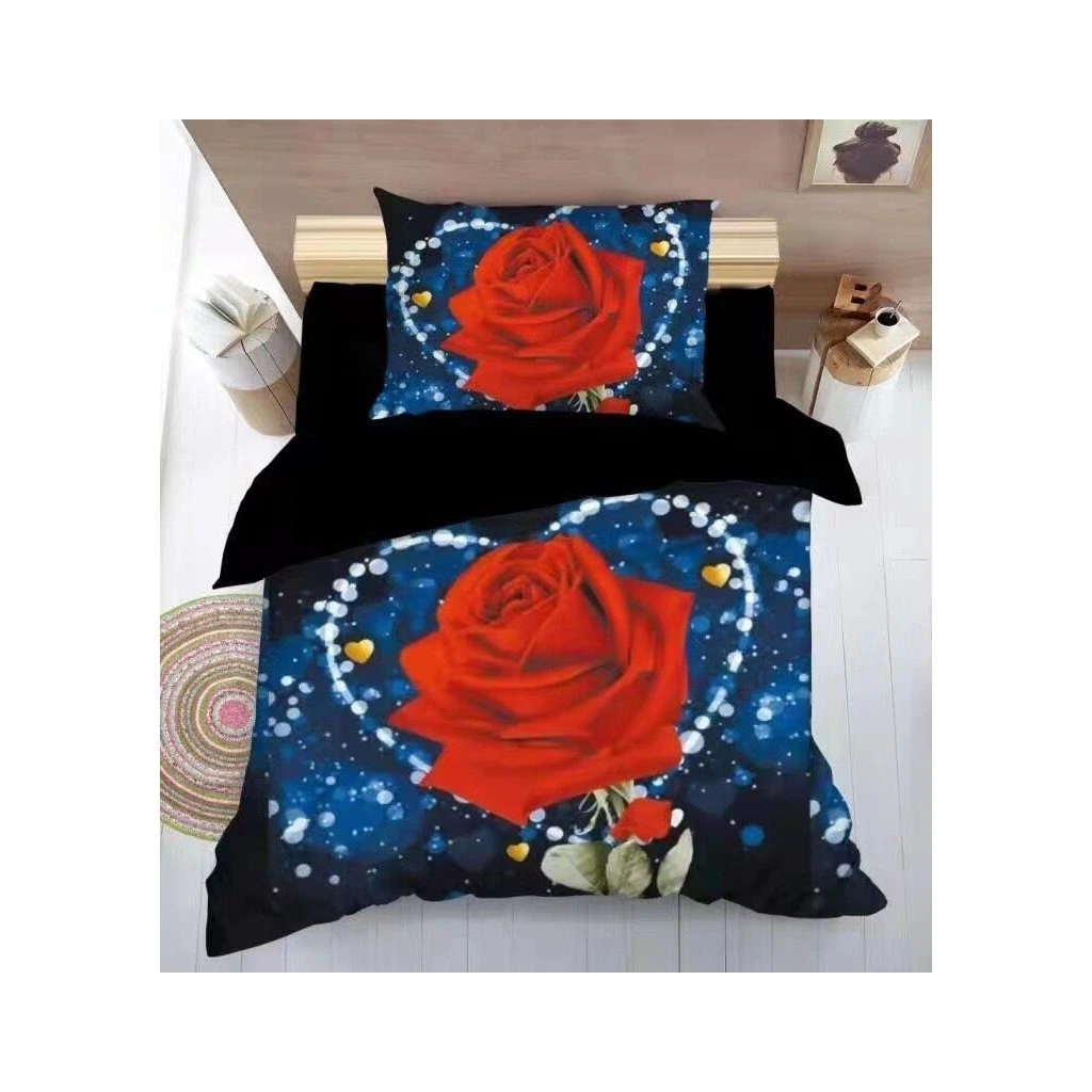 TOTÁLNY MASAKR CIEN - BAVLNENÉ OBLIEČKY s 3D EFEKTOM - RUŽA 140x200/70x90cm  