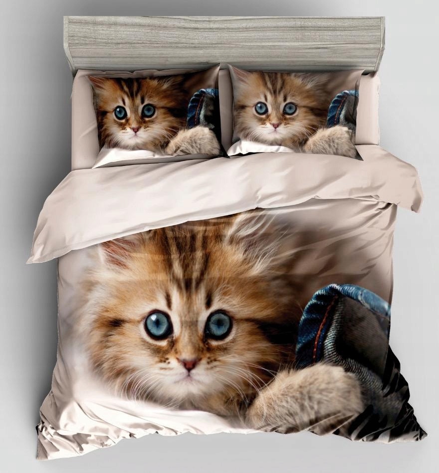 Luxusné bavlnené 3D obliečky KOTE - francúzske 220×200 cm + 2 obliečky na vankúš + prestieradlo zadarmo -