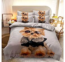 Luxusné bavlnené 3D obliečky JORKŠÍR - francúzske 220×200 cm + 2 obliečky na vankúš + prestieradlo zadarmo -