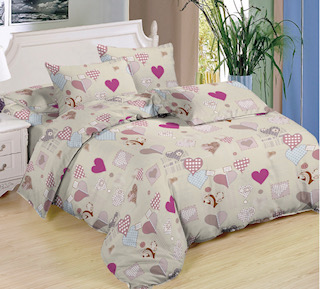 MEGA AKCIA - OBOJSTRANNÉ BAVLNENÉ OBLIEČKY na 2 postele - SRDIEČKA BÉŽOVÁ + PROSTIERADLO ZADARMO - 