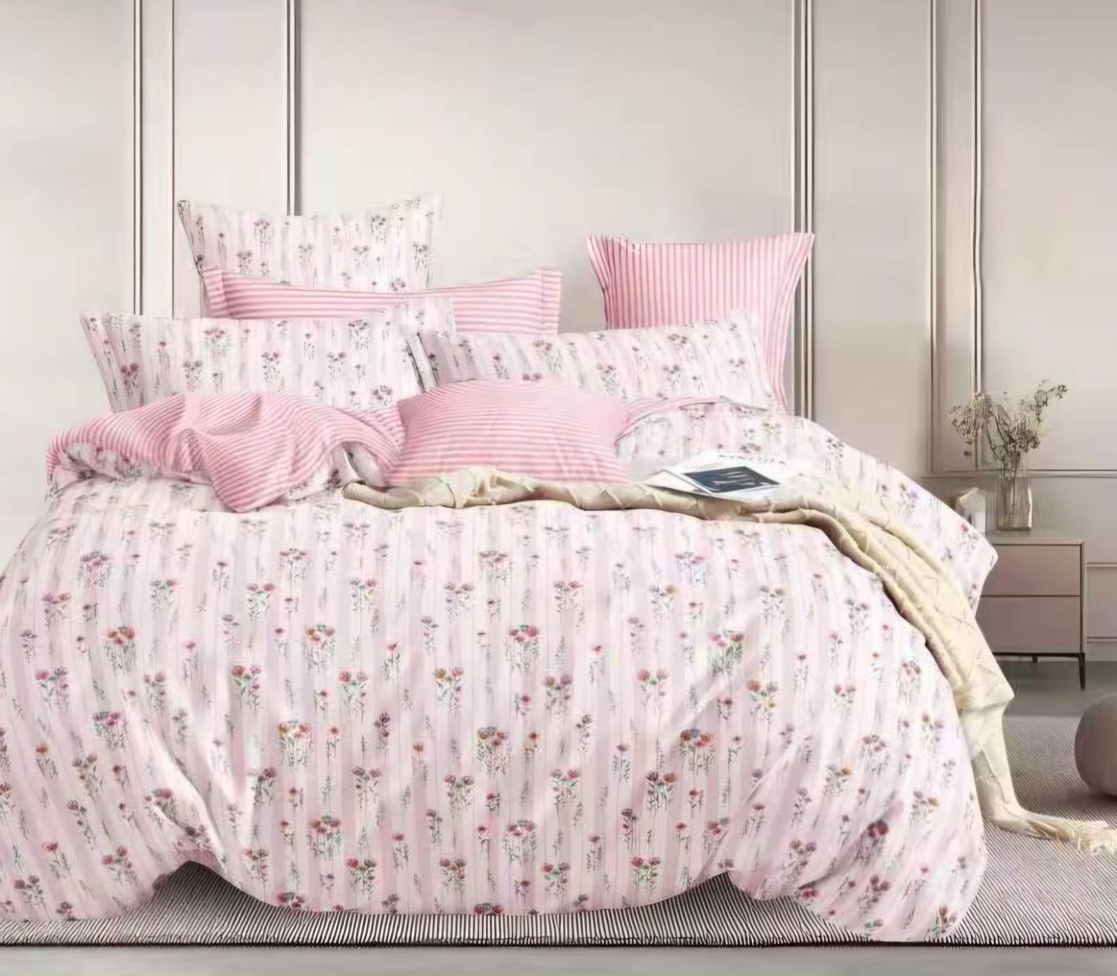 NOVINKA 2026 - LUXUSNÉ OBOJSTRANNÉ BAVLNENÉ OBLIEČKY na 2 postele -140×200/70×90 cm - SABRINA + prestieradlo zadarmo -