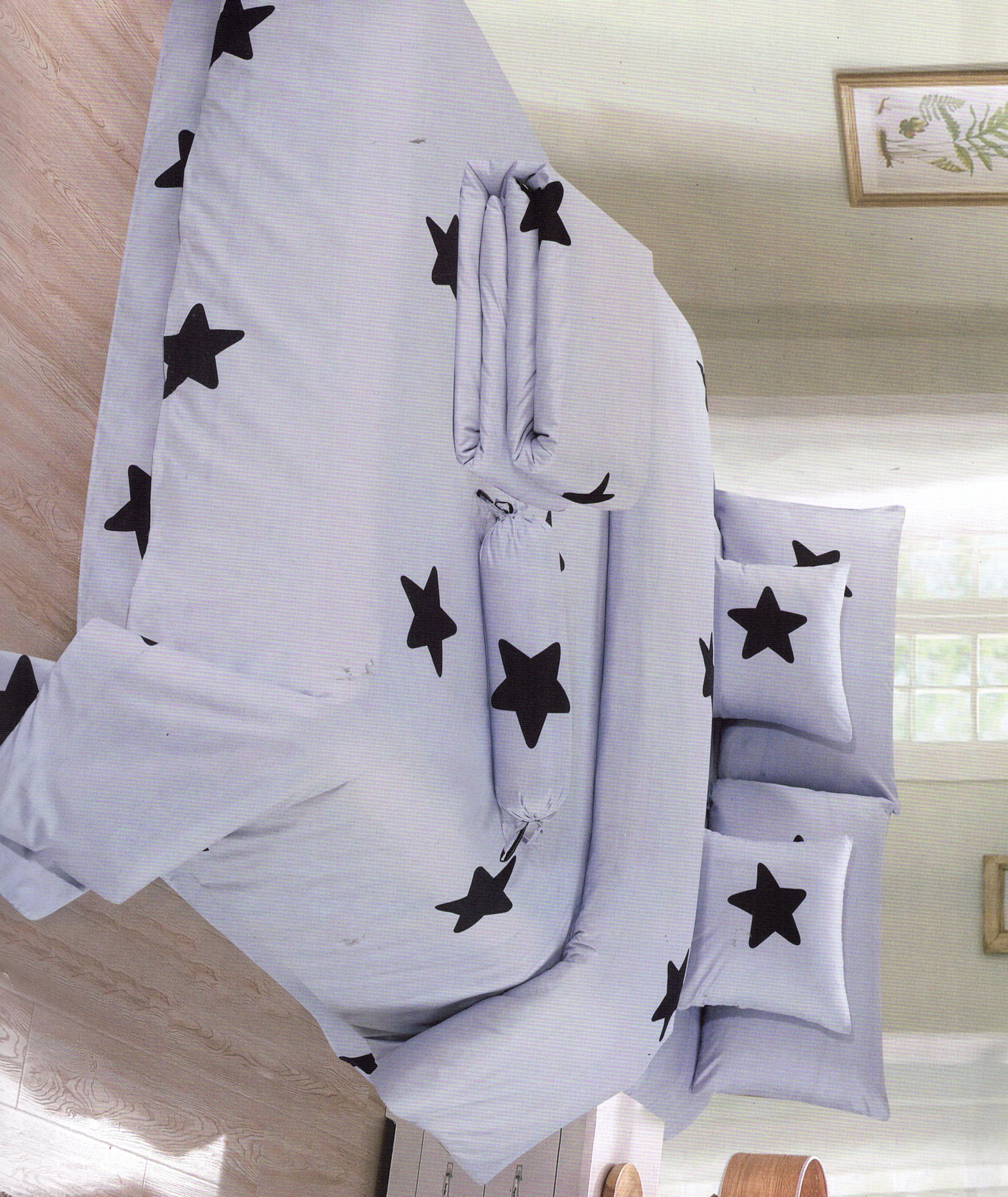 MEGA AKCE ! LUXUSNÍ BAVLNĚNÉ OBOUSTRANNÉ POVLEČENÍ STAR GRAY  70x90/140x200cm + PROSTĚRADLO ZDARMA !