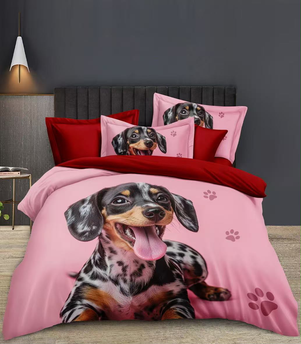 Novinka 2026 - Exkluzívne Obliečky s 3d efektom JAZEVČÍK - PINK 140x200/70x90cm + obliečka na vankúšik ZADARMO -