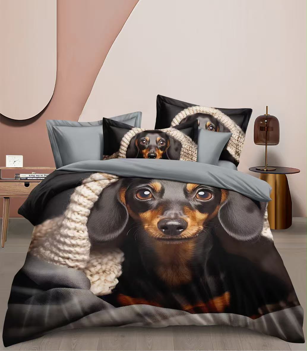 Novinka 2026 - Exkluzívne Obliečky s 3d efektom JAZEVČÍK - BLACK 140x200/70x90cm + obliečka na vankúšik ZADARMO -