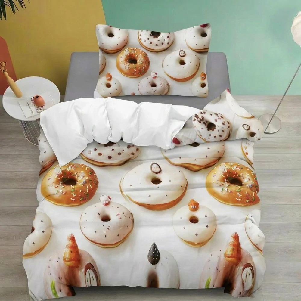 NOVINKA 2026 ! Exkluzivní oboustranné Bavlněné povlečení s 3D efektem 140x200/70x90 cm - DONUTS