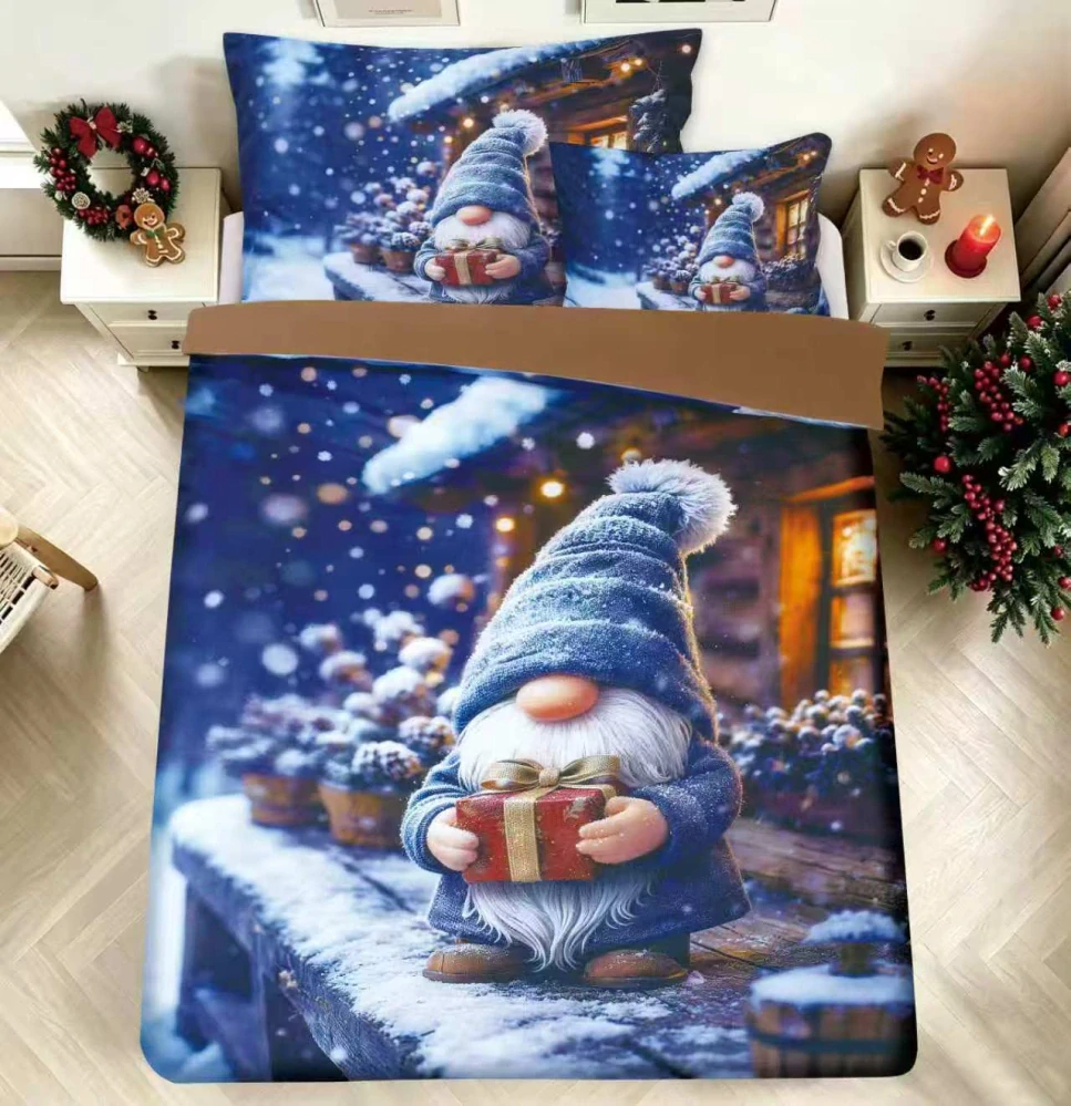 NOVINKA 2026 ! Povlečení s 3d efektem - ZELENÝ SKŘÍTEK S PERNÍČKY 140x200/70x90cm + povlak na polštářek ZDARMA !