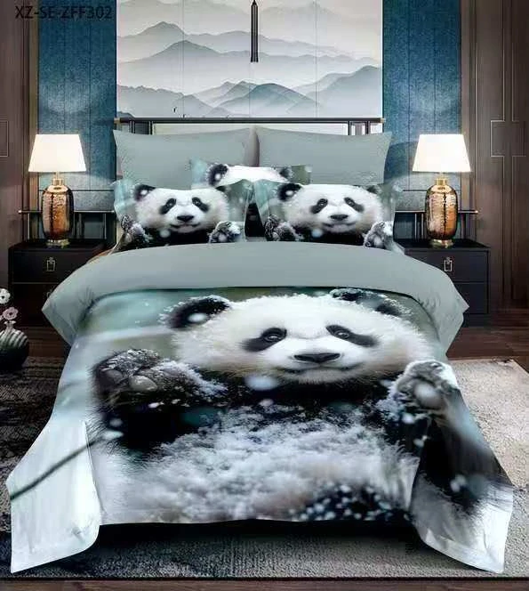 NOVINKA 2026 – Bavlnené 3D obliečky PANDA pre 2 postele 140×200 / 70×90 cm + PROSTIERADLO ZADARMO-