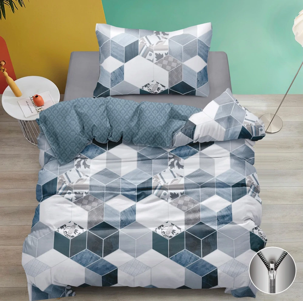 CENOVÝ TRHÁK ! Exkluzivní oboustranné Bavlněné povlečení s 3D efektem 140x200/70x90 cm - JUSTÝNA