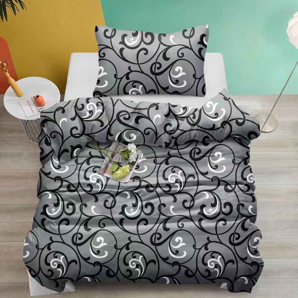 CENOVÝ TRHÁK !  Exkluzivní oboustranné Bavlněné povlečení s 3D efektem 140x200/70x90 cm - ORIENT ŠEDÝ