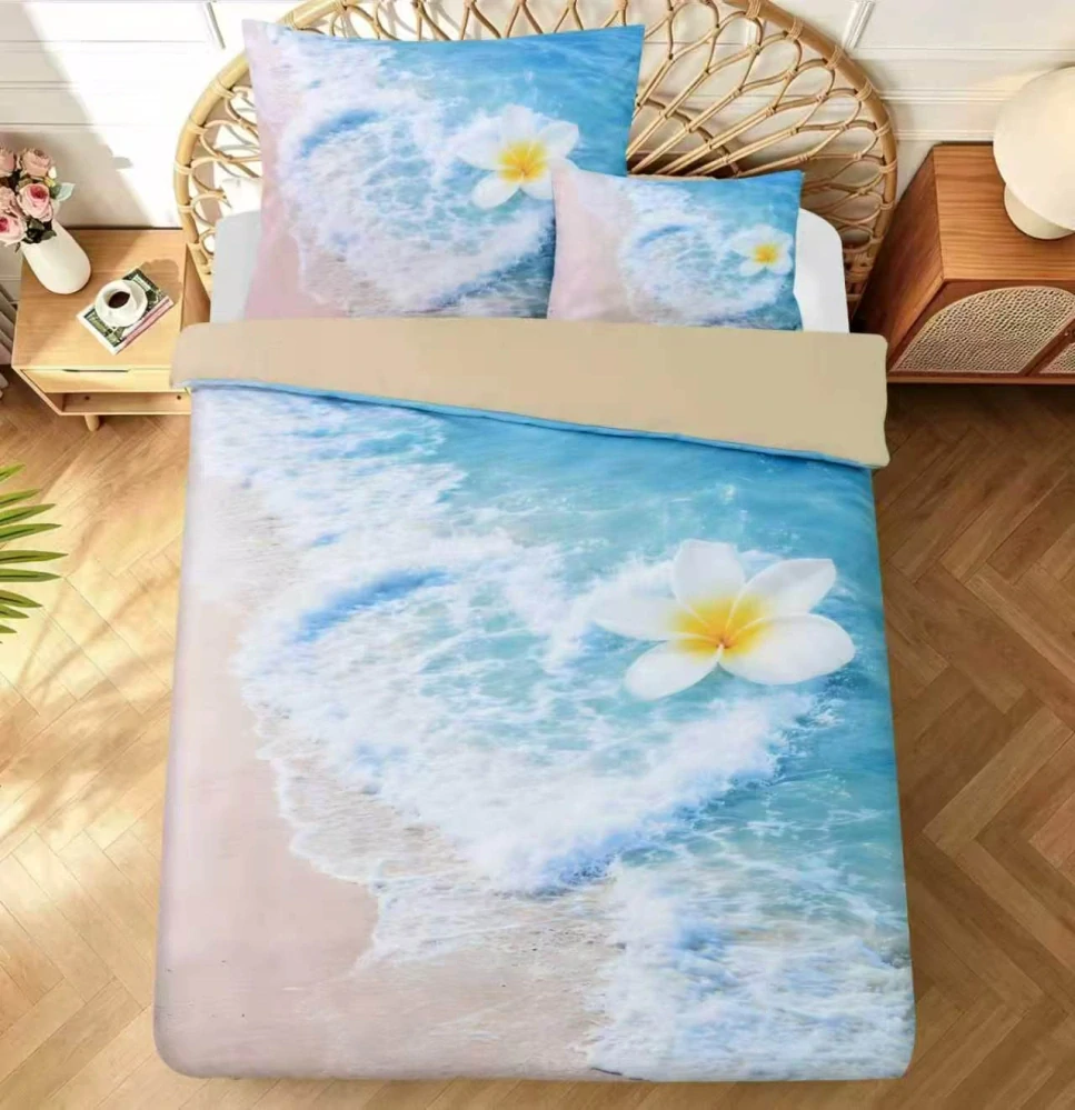 NOVINKA 2026 - Bavlněné 3D povlečení LOTOSOVÝ KVĚT pro 2 postele 140×200 / 70×90 cm + PROSTĚRADLO ZDARMA!