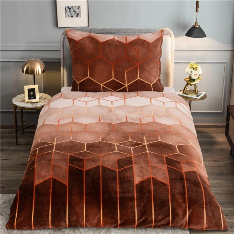NOVINKA 2026- Posteľná súprava Microdream-flanel PREMIUM 70x90/140x200cm - NINA HNEDÁ
