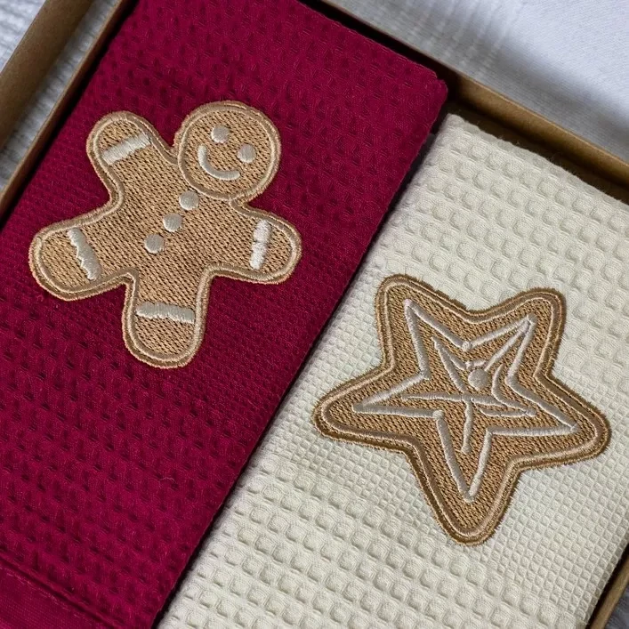 Vyšívané vaflové Utierky - darčeková sada 2 ks č.20