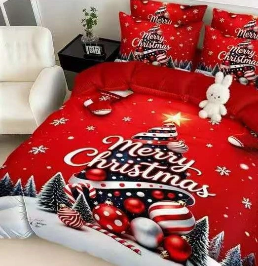 NOVINKA 2026 ! Sada BAVLNĚNÉHO POVLEČENÍ s 3D efektem 100% BAVLNA – VÁNOCE MERRY CHRISTMAS 140×200/70×90 cm – VESELÉ VÁNOCE + PROSTĚRADLO ZDARMA!