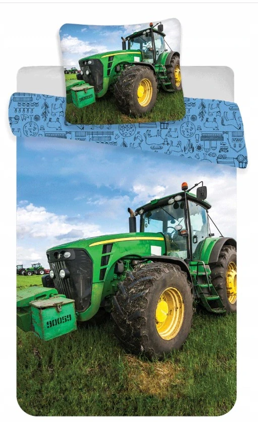 Obliečky Traktor zelený 140x200/70x90 cm