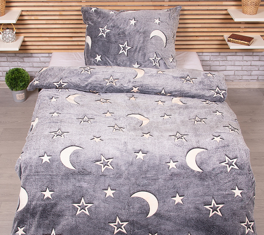  TOTÁLNY MASAKR CIEN - Obliečky mikroplyš SVIETIACE - NOČNÁ OBLOHA 140x200/70x90cm