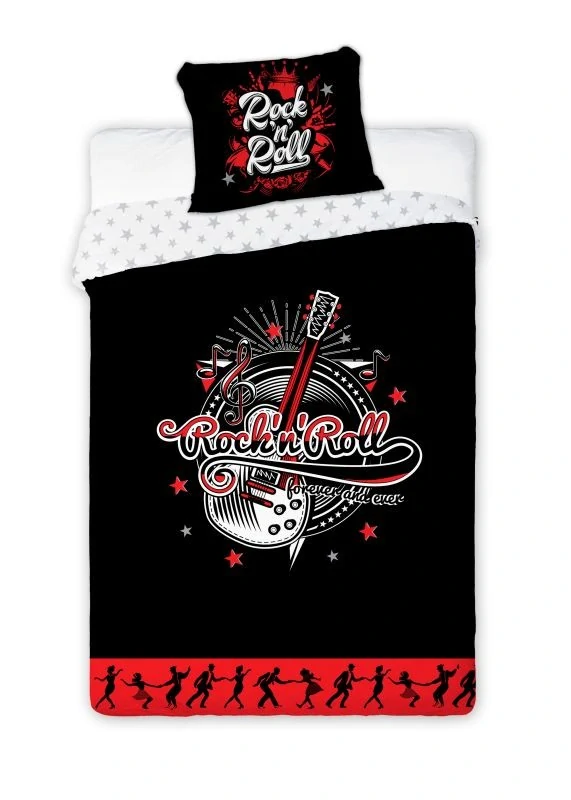 Svietiace obliečky Rock and Roll – obojstranné, 100% bavlna 140×200 / 70×80 cm (NOVINKA 2026)