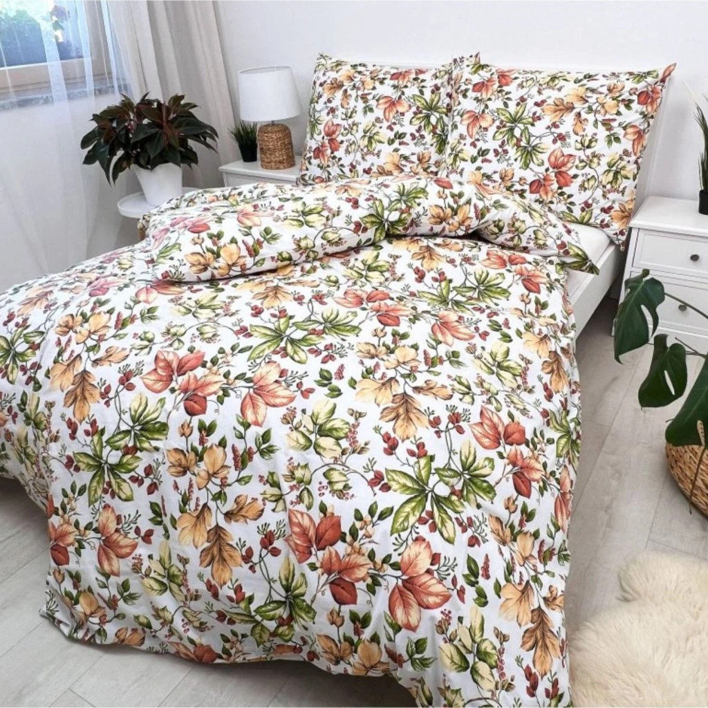 LUXUSNÉ PREDĹŽENÉ KREPOVÉ OBLIEČKY 140x220/70x90 - JESEŇ BIELÝ