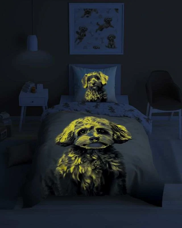 Svietiace obliečky ŠTEŇA – obojstranné, 100% bavlna 140×200 / 70×80 cm (NOVINKA 2025)